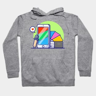 Phone with RGB Colors and Pantone CMYK Colors Cartoon Vector Icon Illustration Hoodie